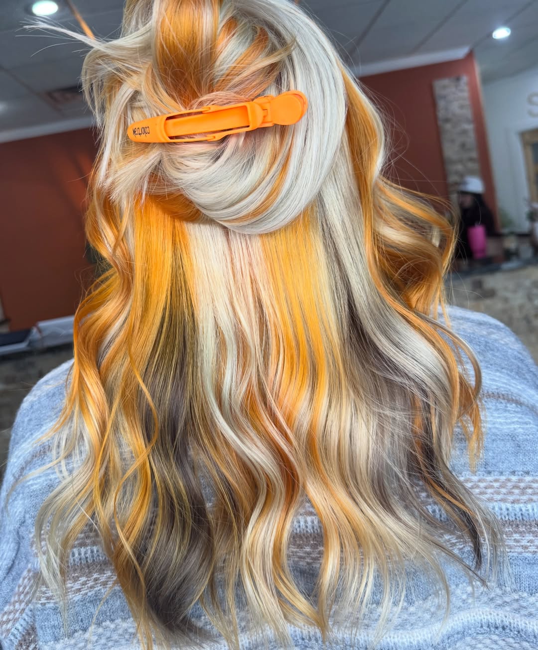 Bold Orange And Blonde Streaks