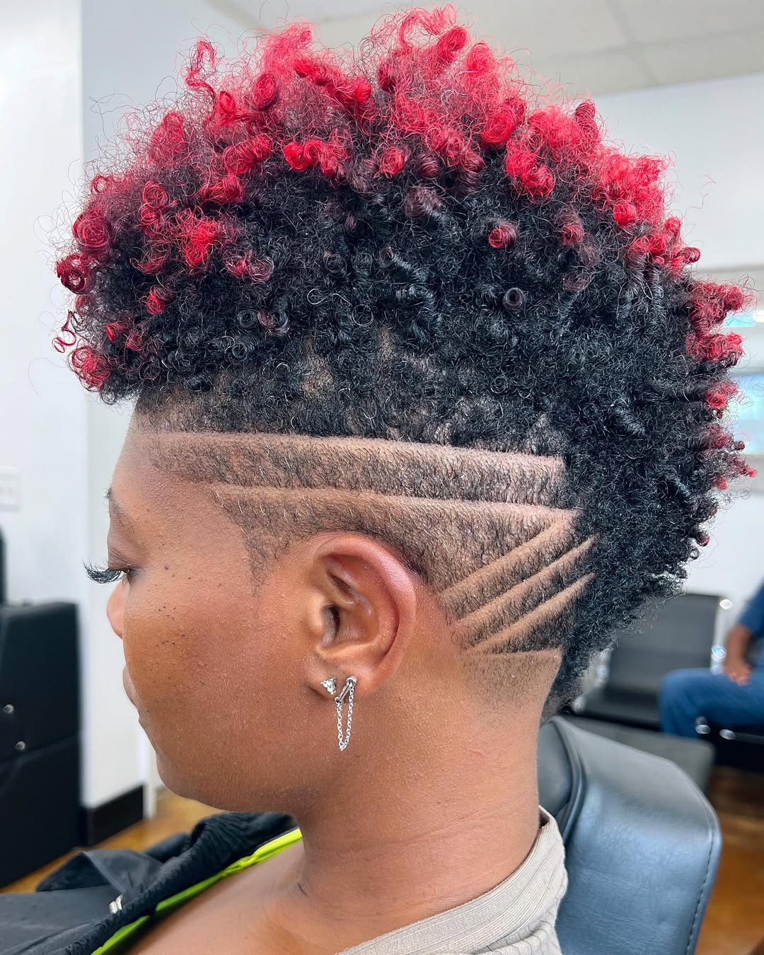 Bold Red And Black Tapered Under Fro