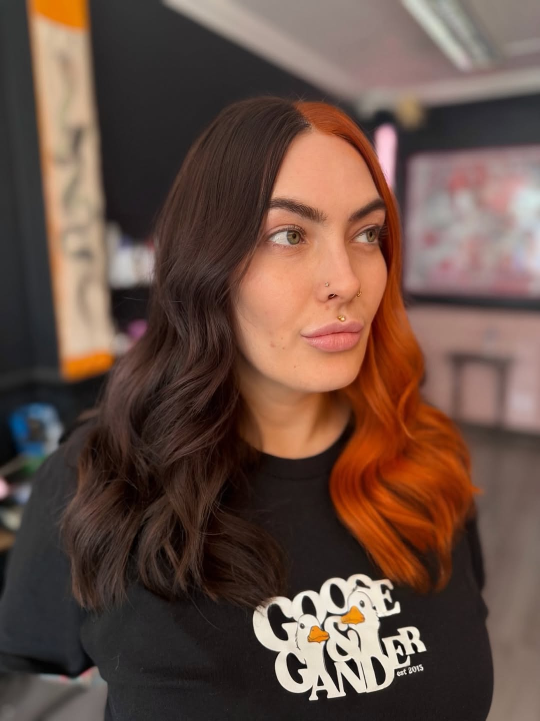 Bold Split Dye Chocolate And Fiery Orange