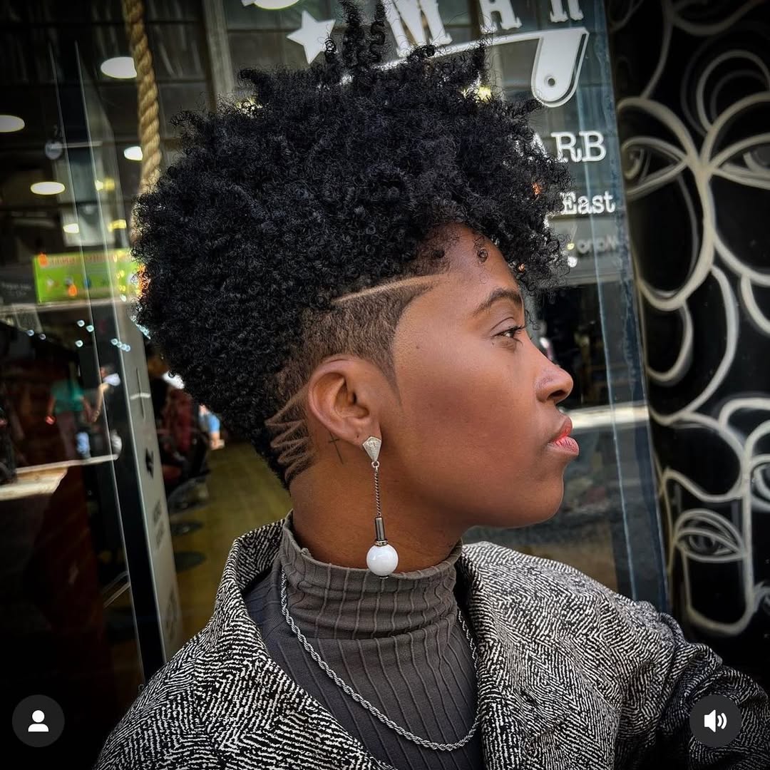 Bold Tapered Pixie With Creative Hair Art