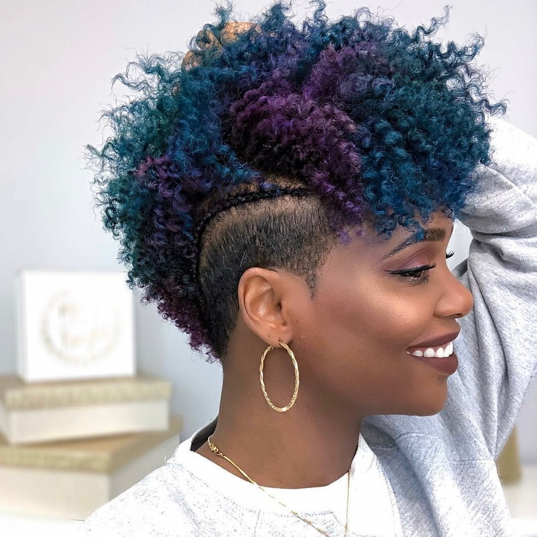Bold Teal Purple Tapered Cut