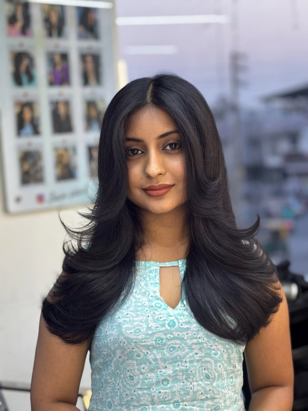 Bouncy Blowout Long Layers Jet Black Hair