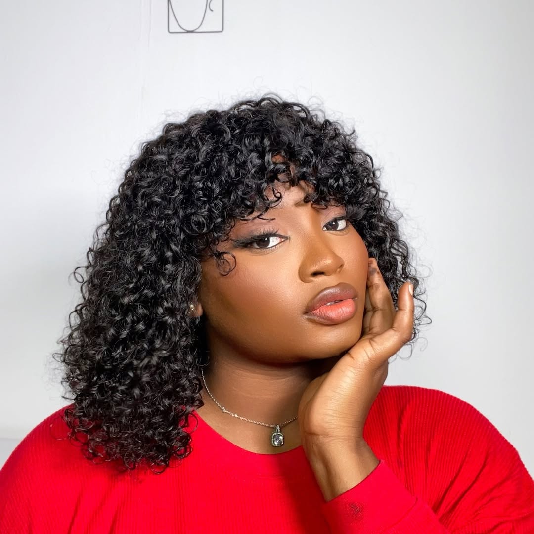 Bouncy Curly Bob with Playful Fringe