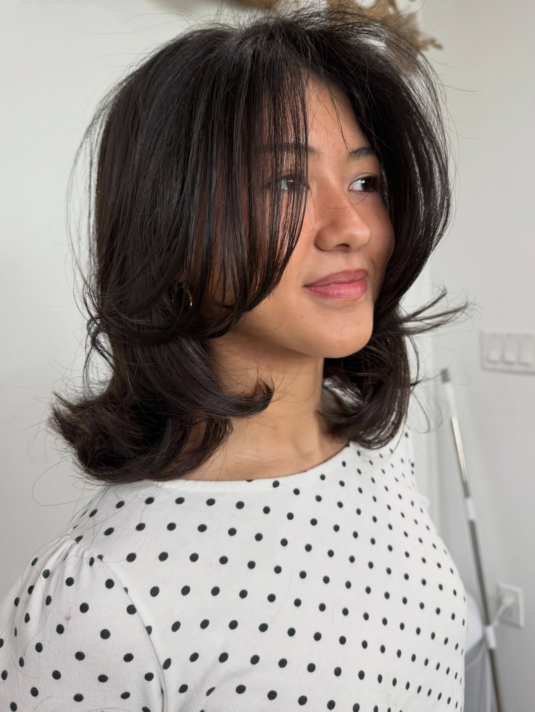 Bouncy Layered Bob With Full Curtain Bangs