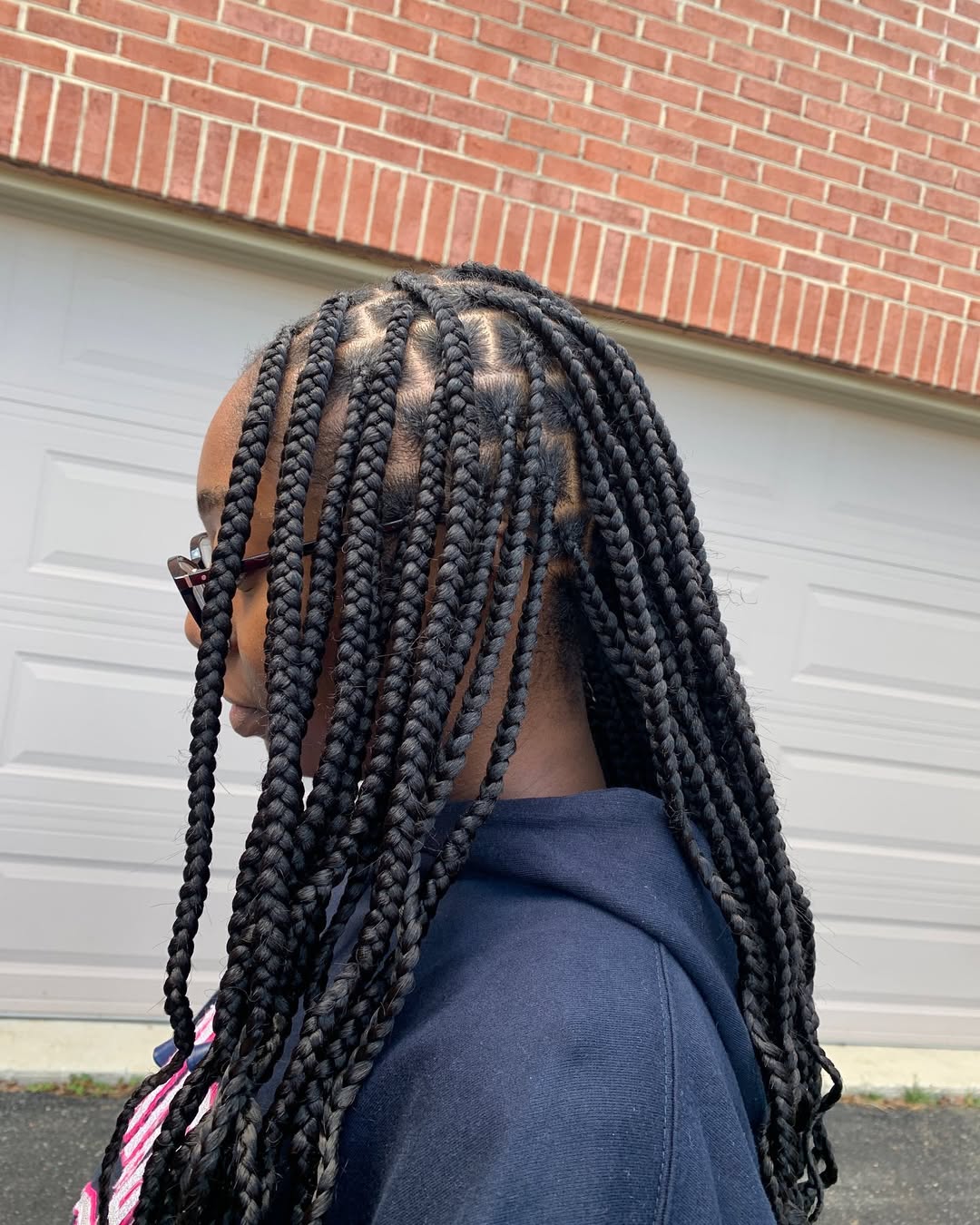 Box Braids With Clean Parts And Deep Wave Ends