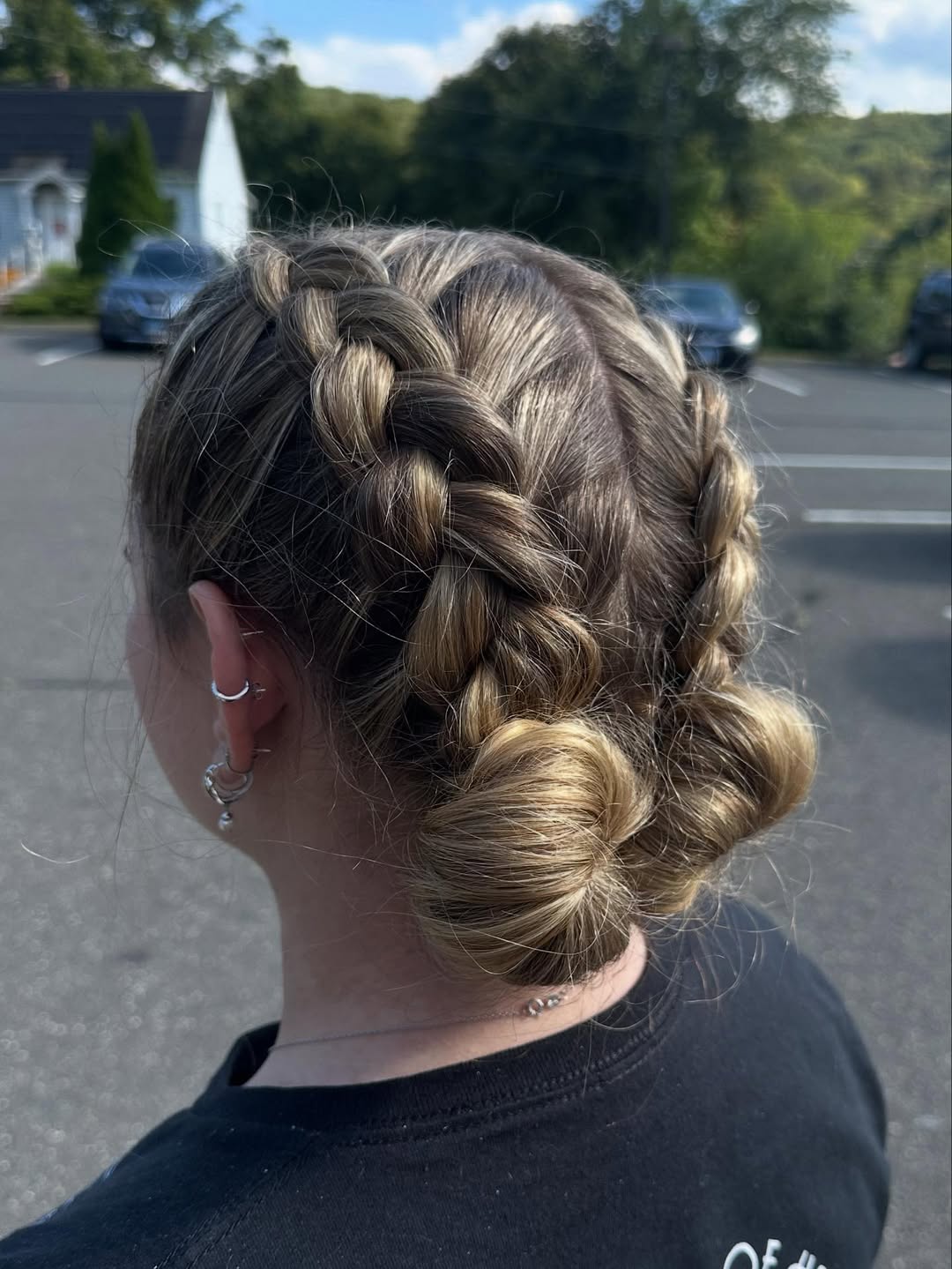 Braided Blonde Low Buns For A Chic Updo