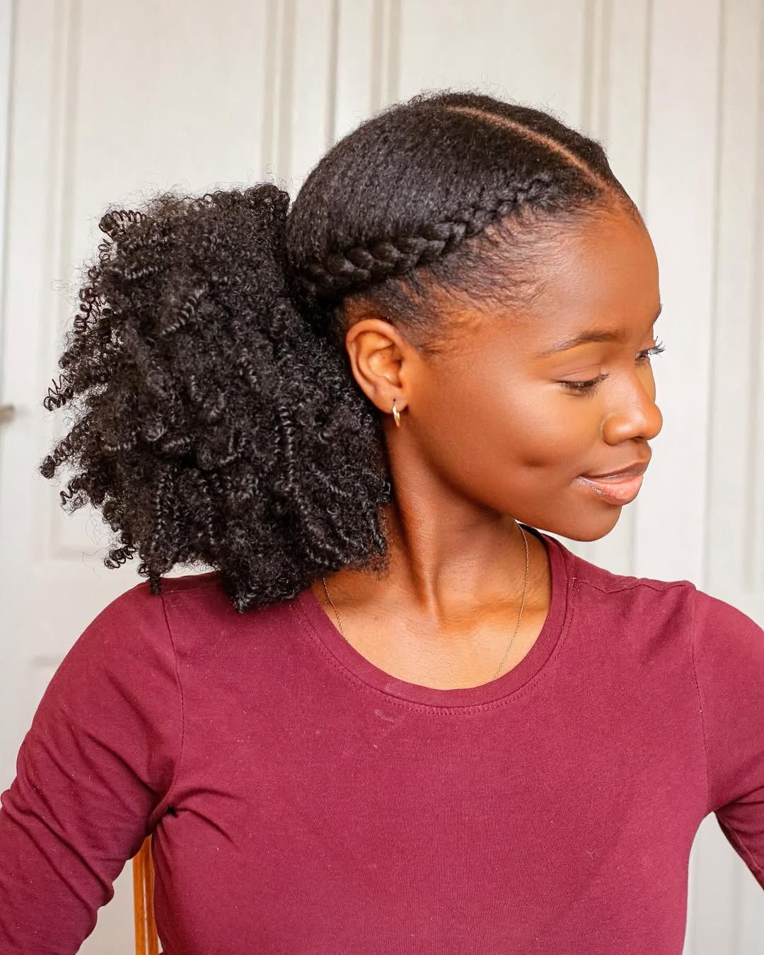 Braided Front High Curly Ponytail