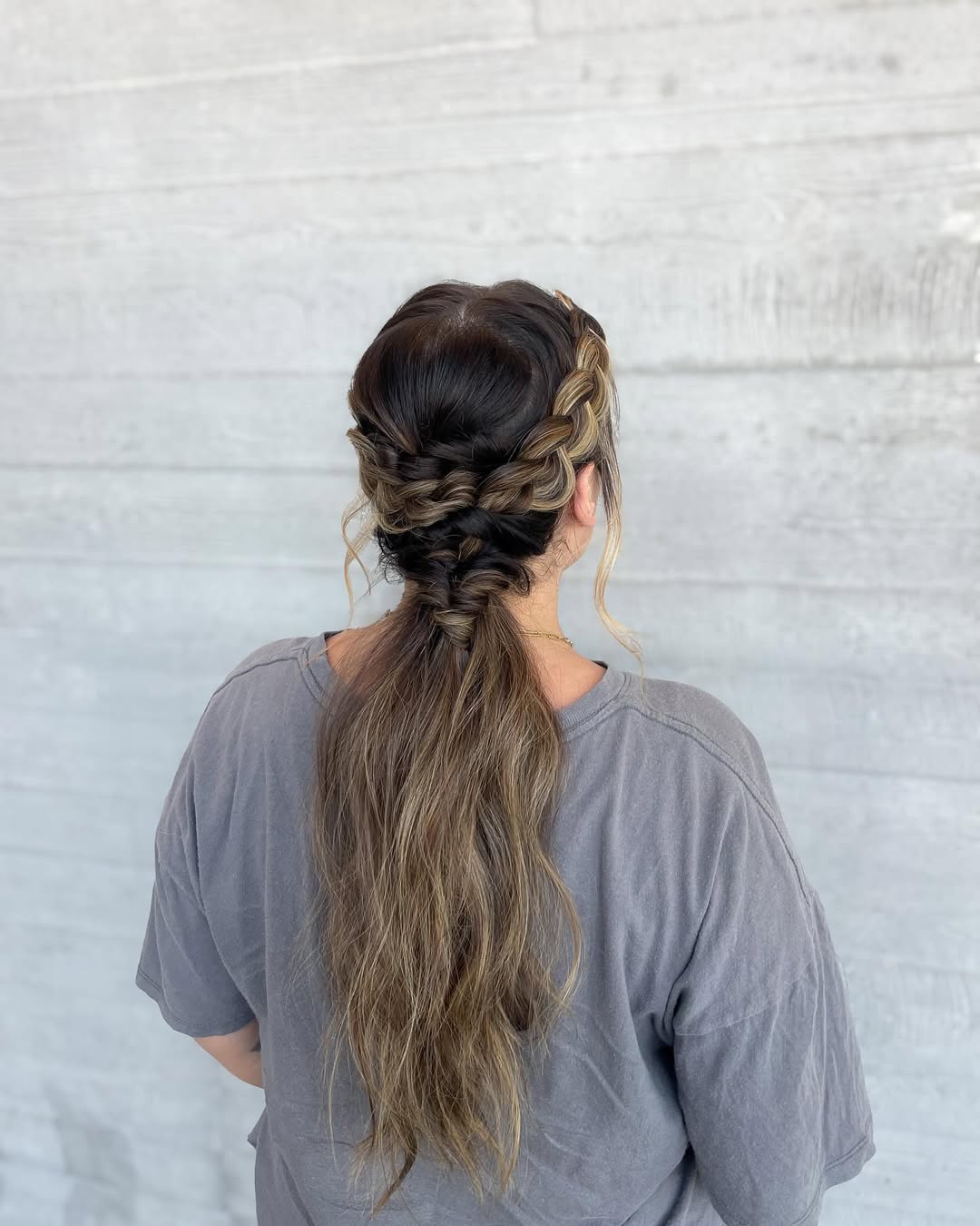 Braided Half-Up Ponytail With Face-Framing Waves