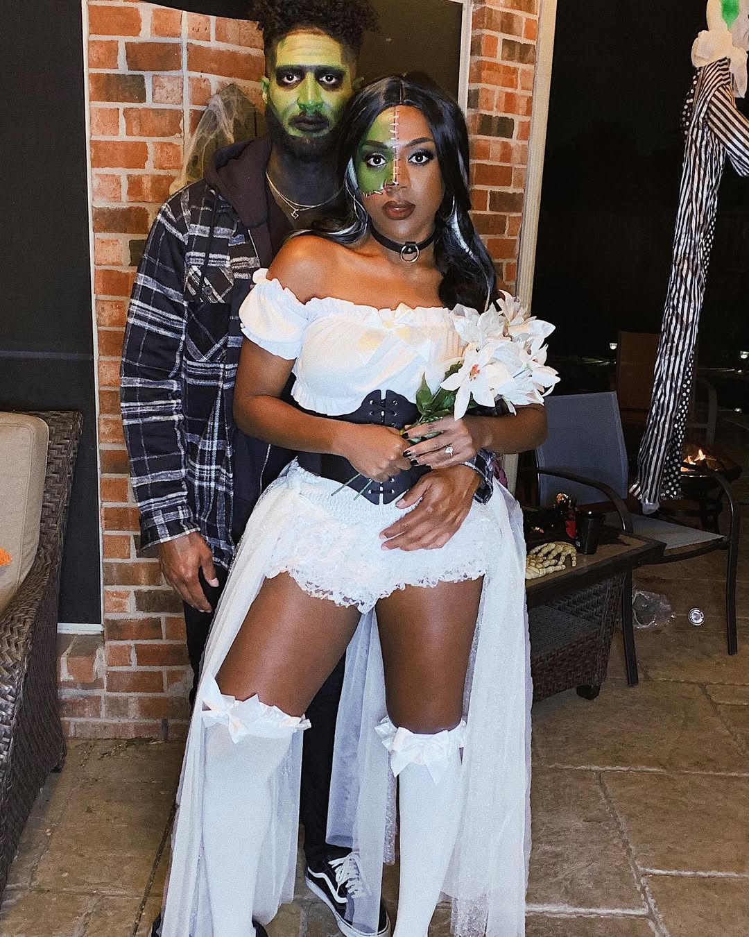 Bride of Frankenstein And Groom Halloween Costume