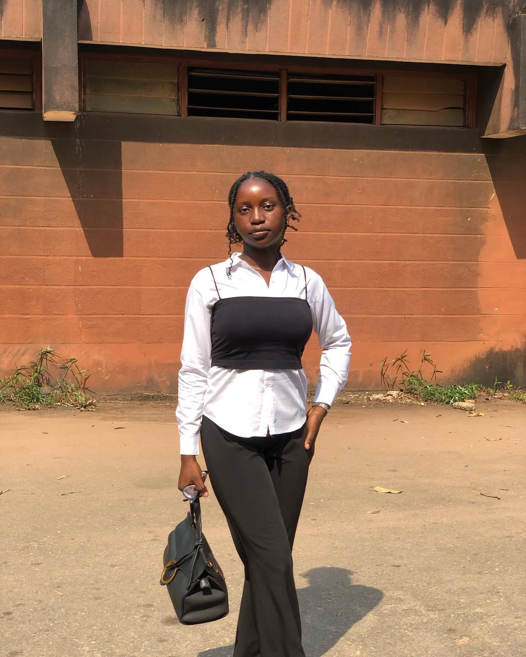 Chic Black And White Layered School Outfit