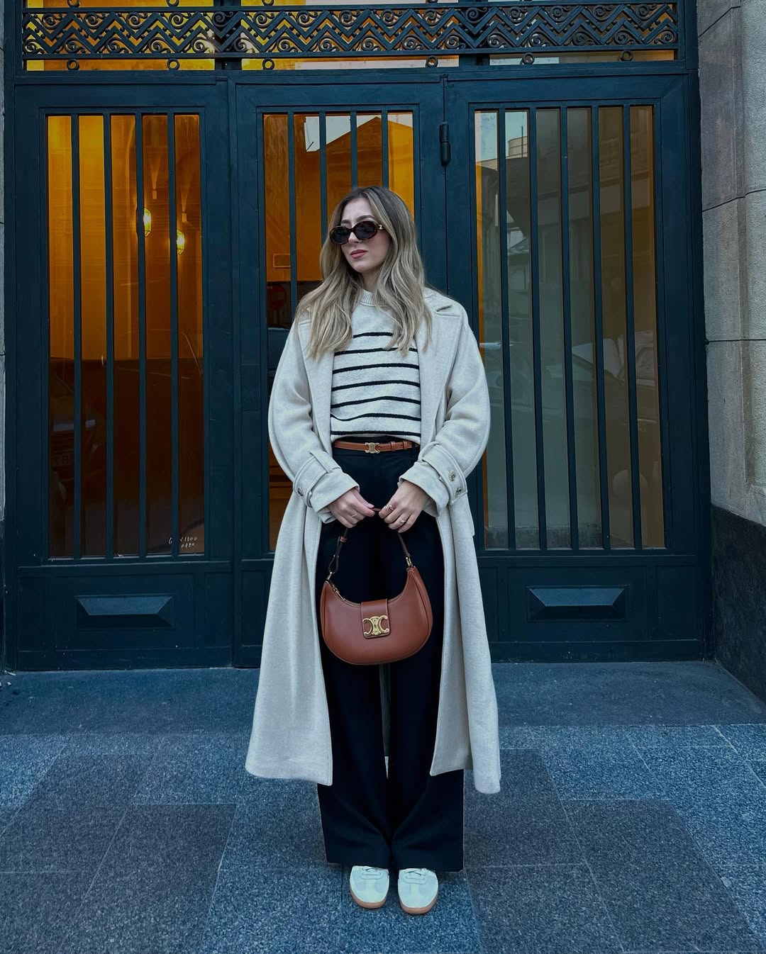 Chic Parisian Stripes and Wide-Leg Trousers
