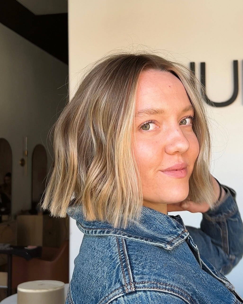 Chin-Length Wavy Bob With Lived-In Ash Blonde