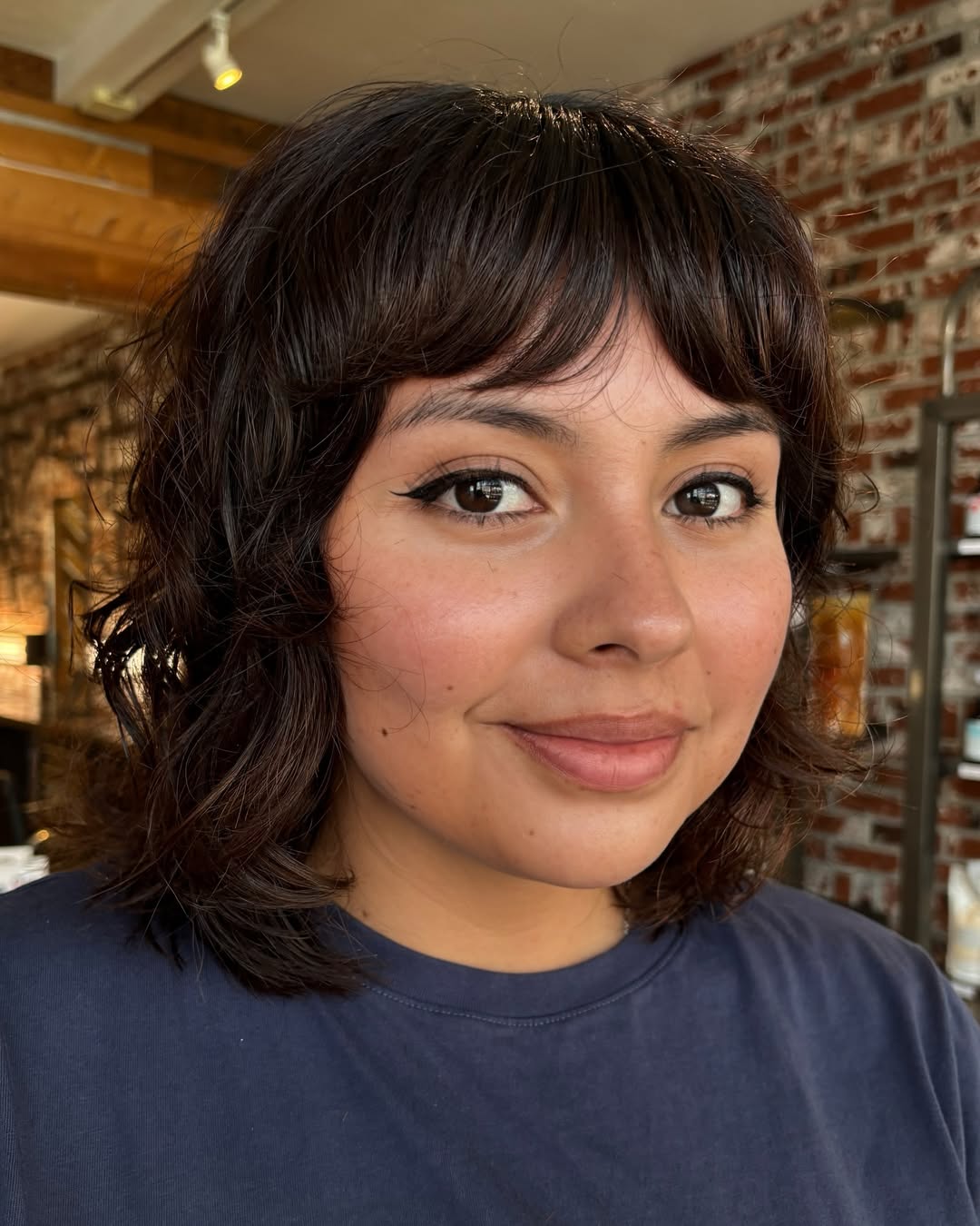 Choppy Chin-Length Shag With Wispy Bangs