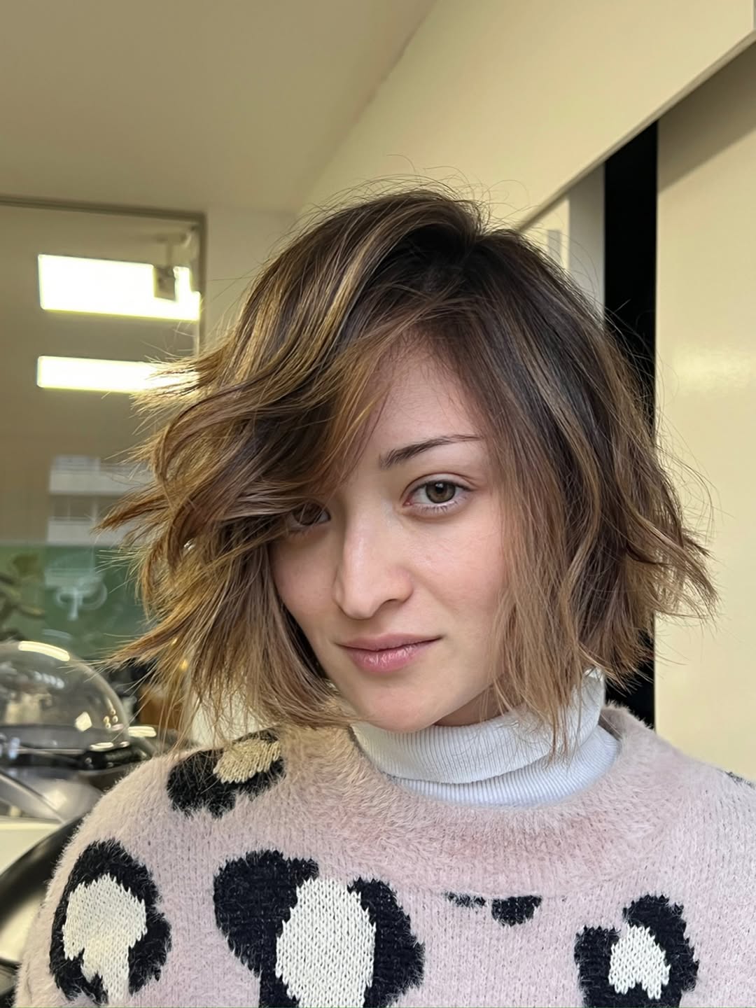 Choppy Layered Bob With Honey Caramel Highlights