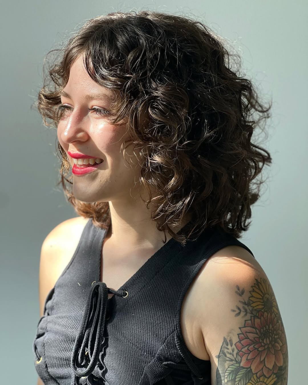 Choppy Layered Shag With Curly Texture