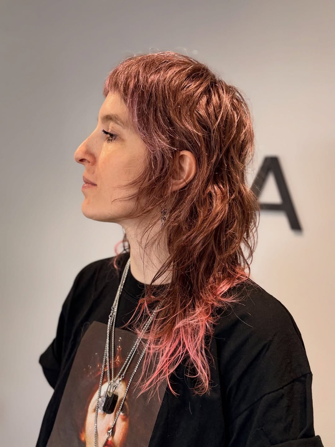 Choppy Pink Mullet With Micro Fringe