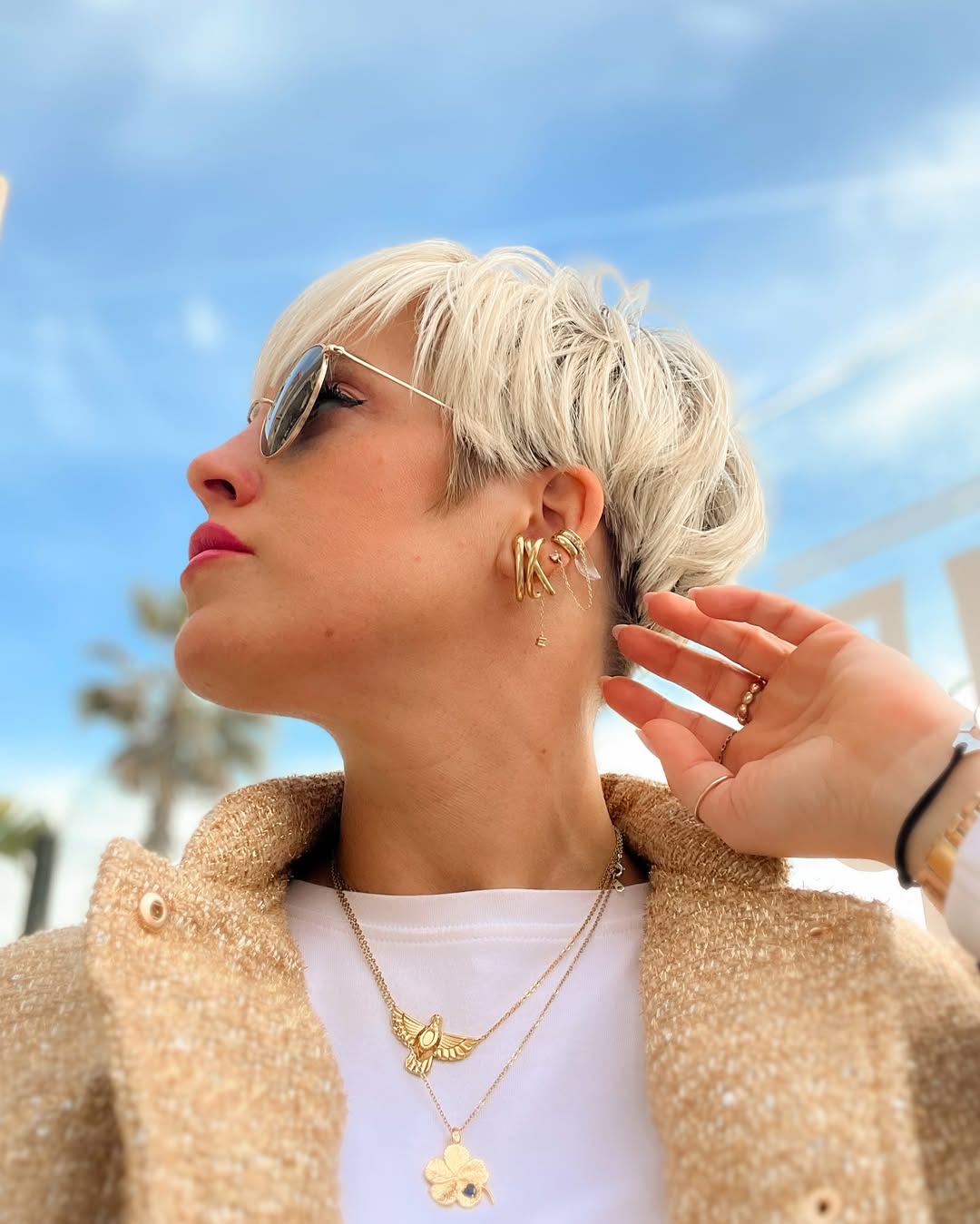 Choppy Platinum Pixie With Subtle Longer Top