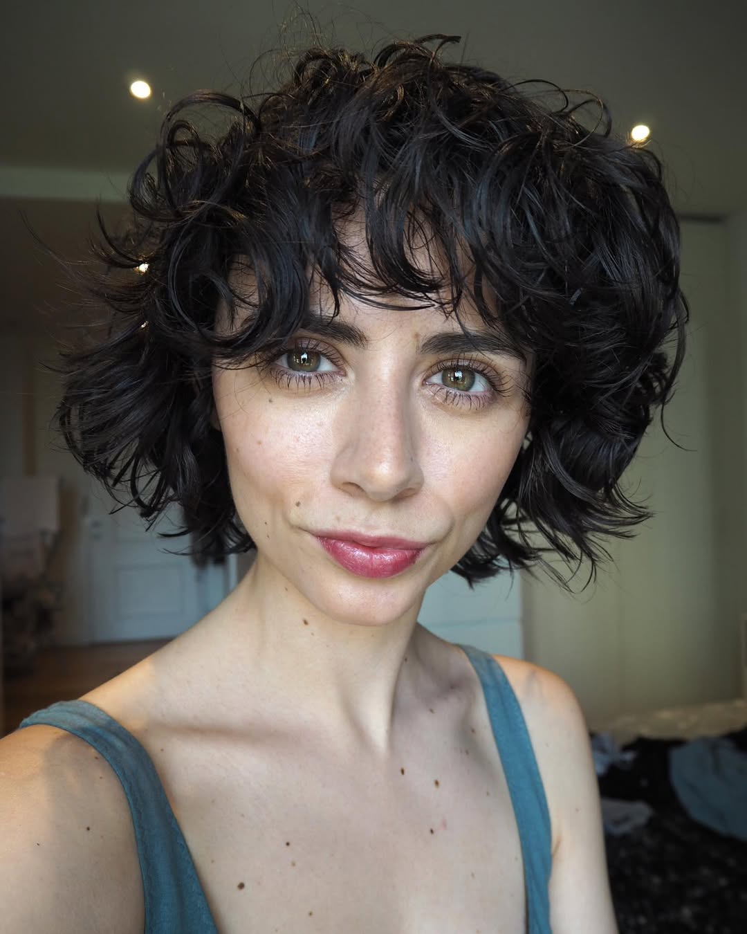 Choppy Wavy Bob With Short Full Fringe