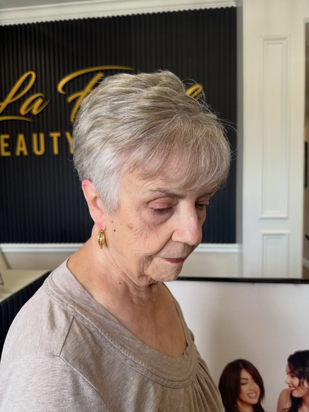 Classic Silver Pixie With Soft Side-Swept Bangs