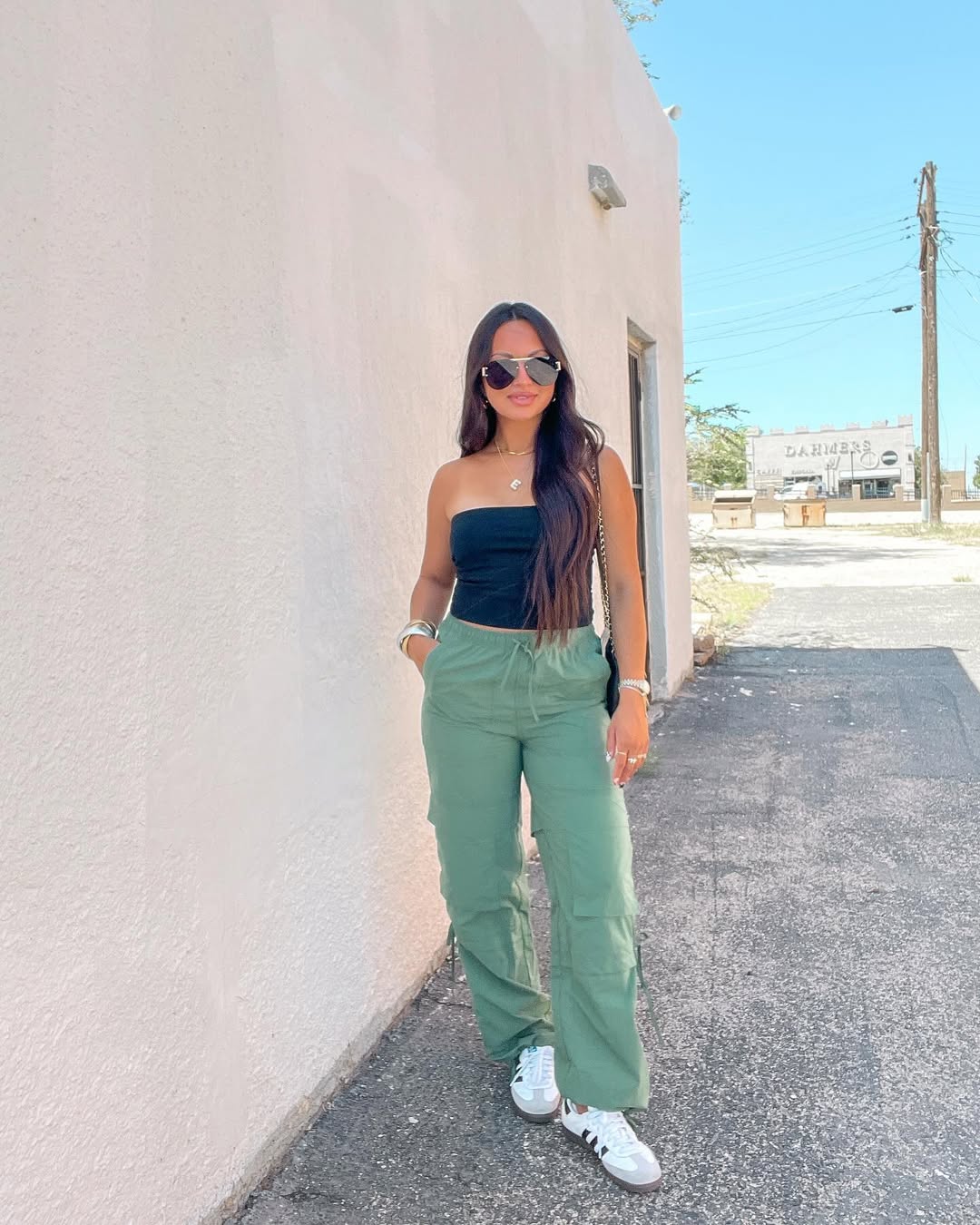 Cool Cargo Pants And Bandeau For Effortless Style