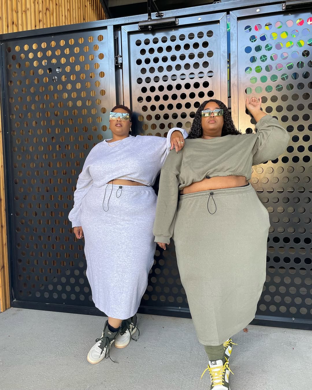 Coordinated Sweat Set With Midi Skirt