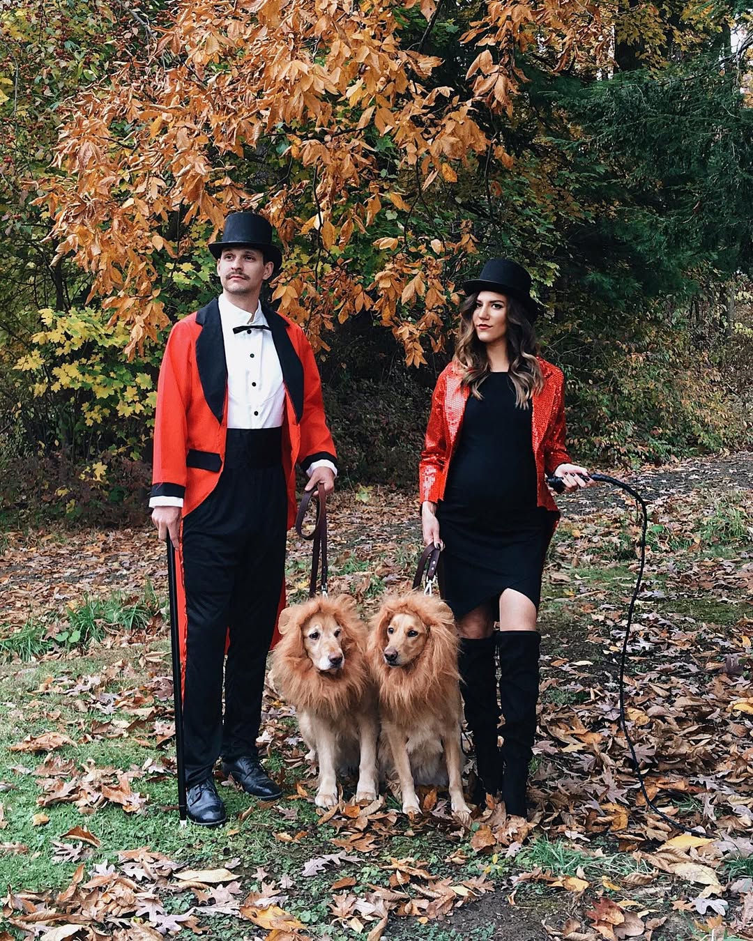 Couples Circus Ringmaster and Lion Tamer Costumes