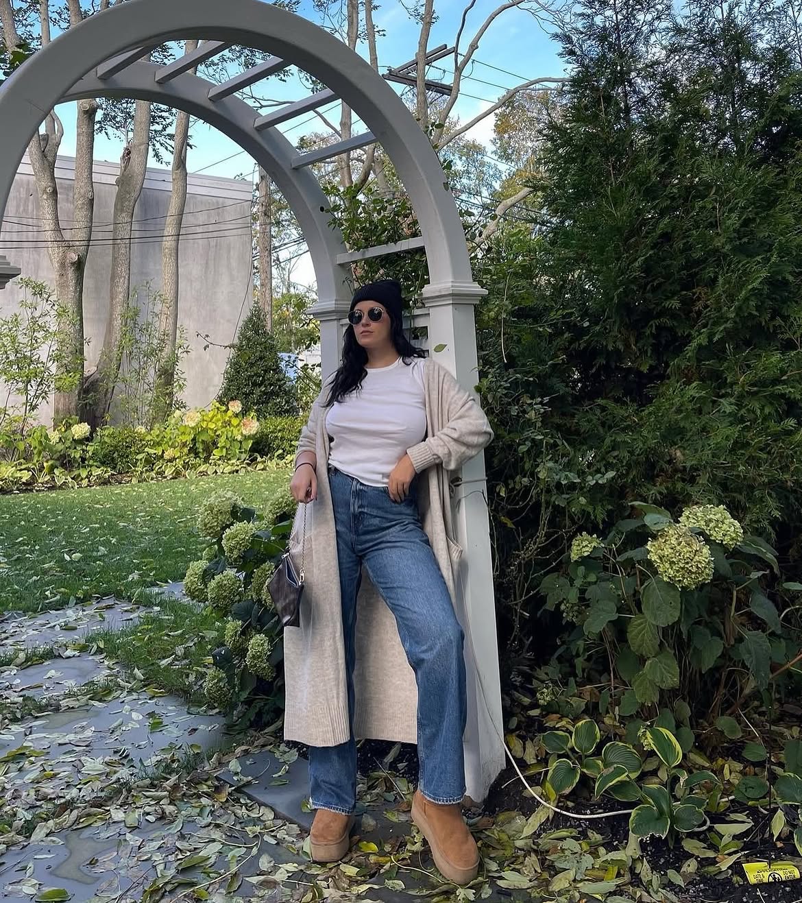 Cozy Neutral Cardigan With Straight Leg Jeans