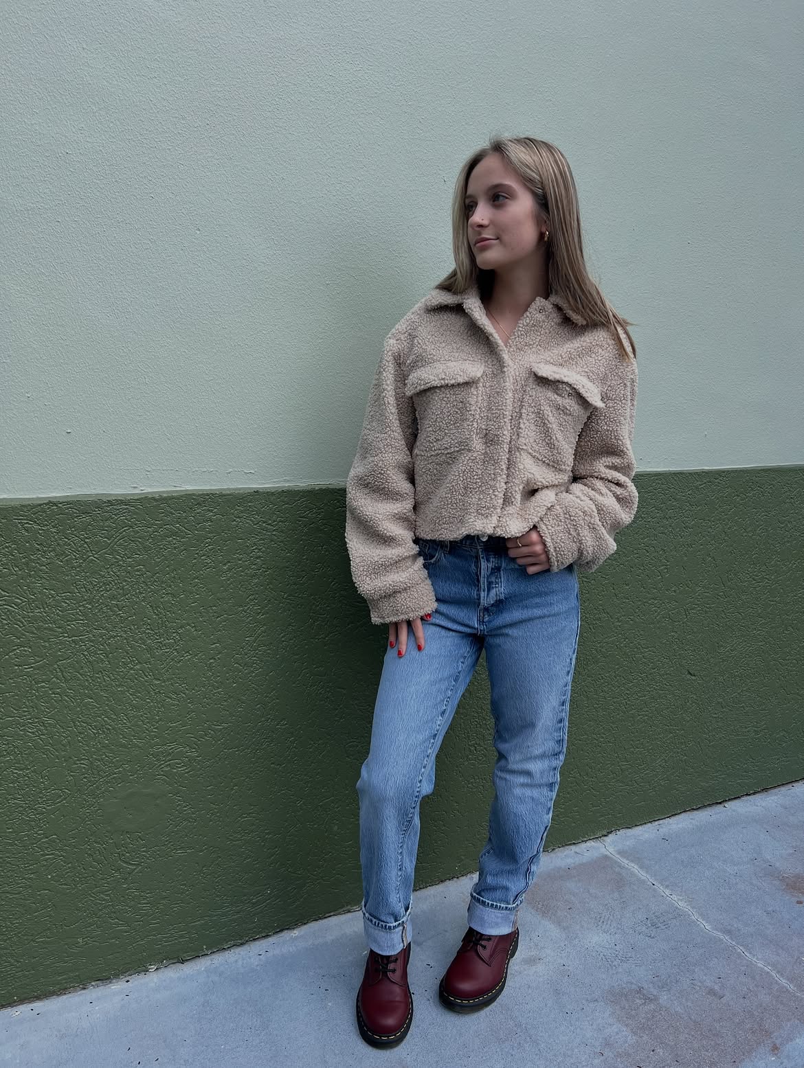 Cozy Teddy Jacket With Classic Denim