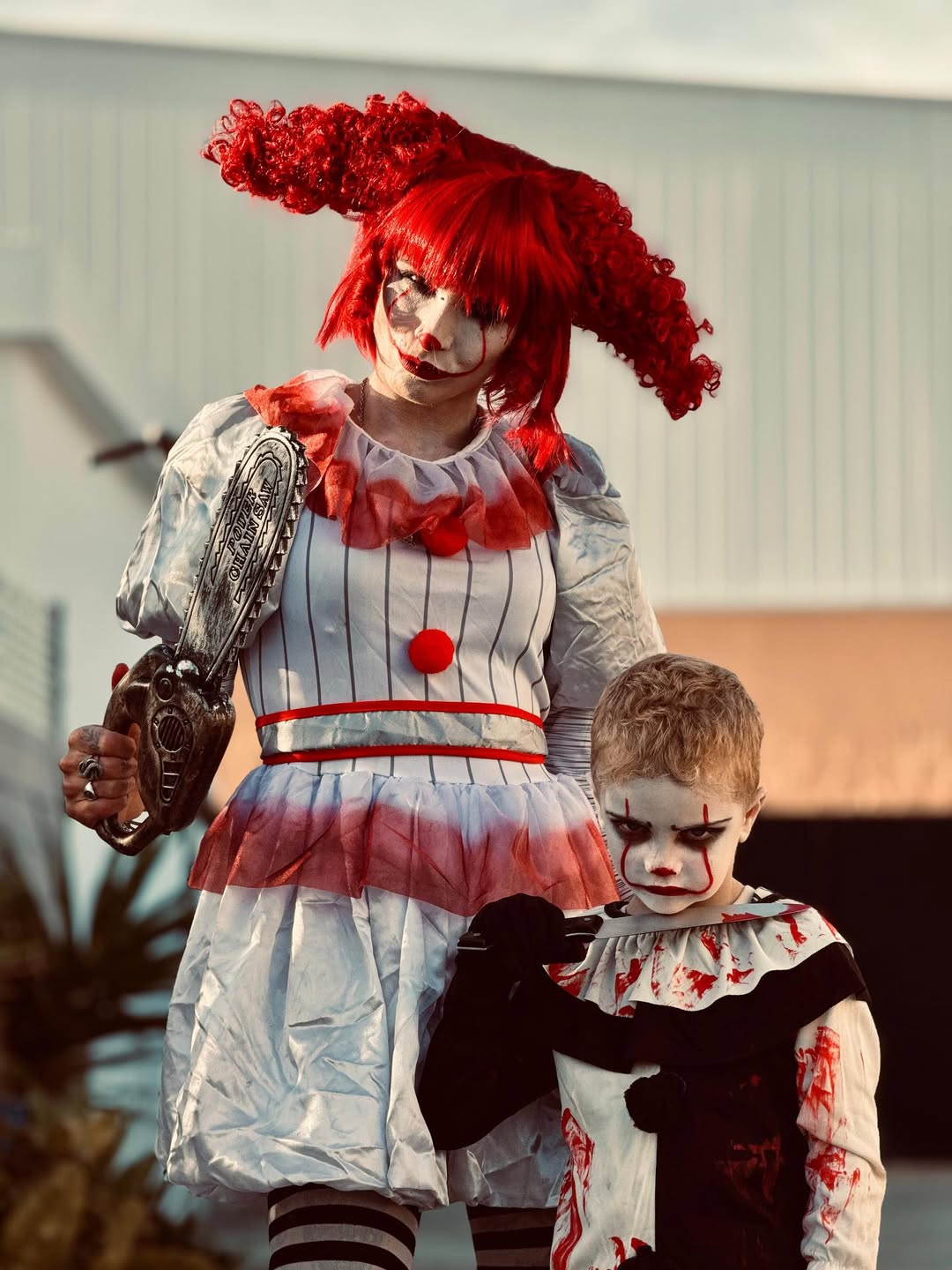 Creepy Clown Duo Halloween Costume Idea