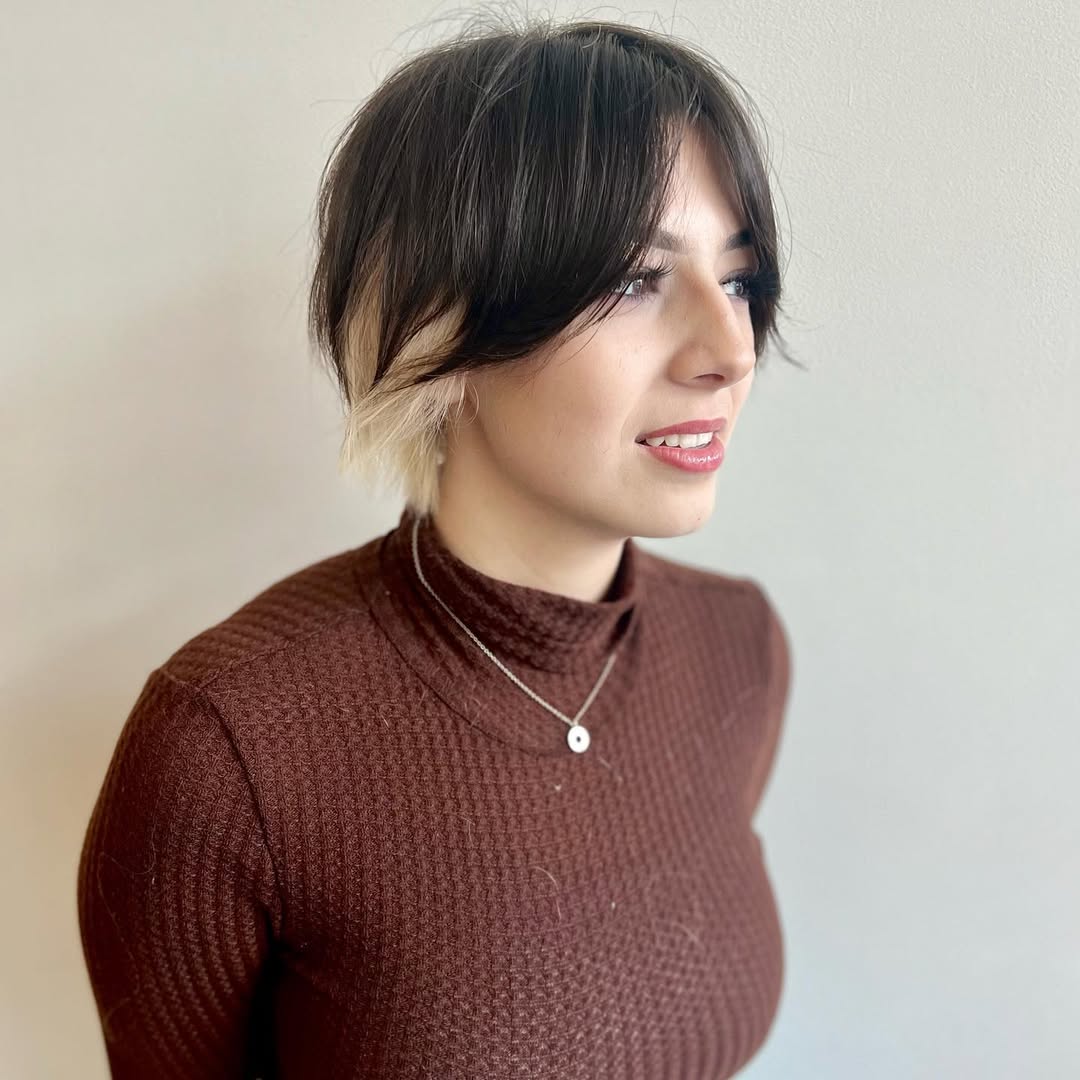Dark Hair With Bold Blonde Underlayer