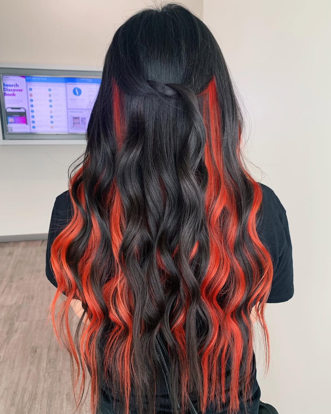 Deep Ocean Waves with Fiery Orange Highlights