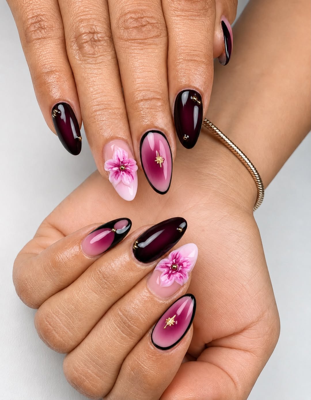 Deep Wine Jelly French Flower Accents