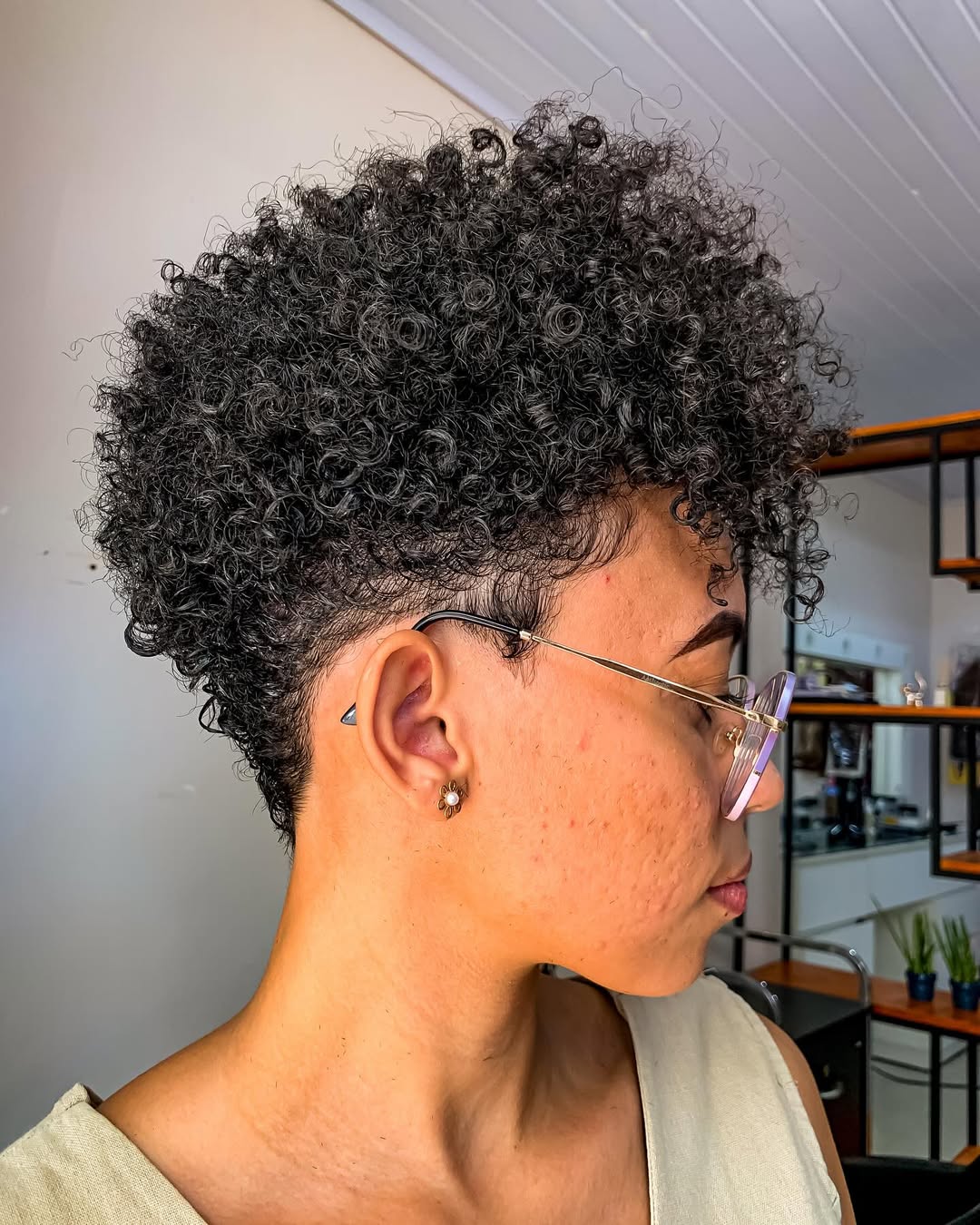 Defined Coily Tapered Undercut With Volume