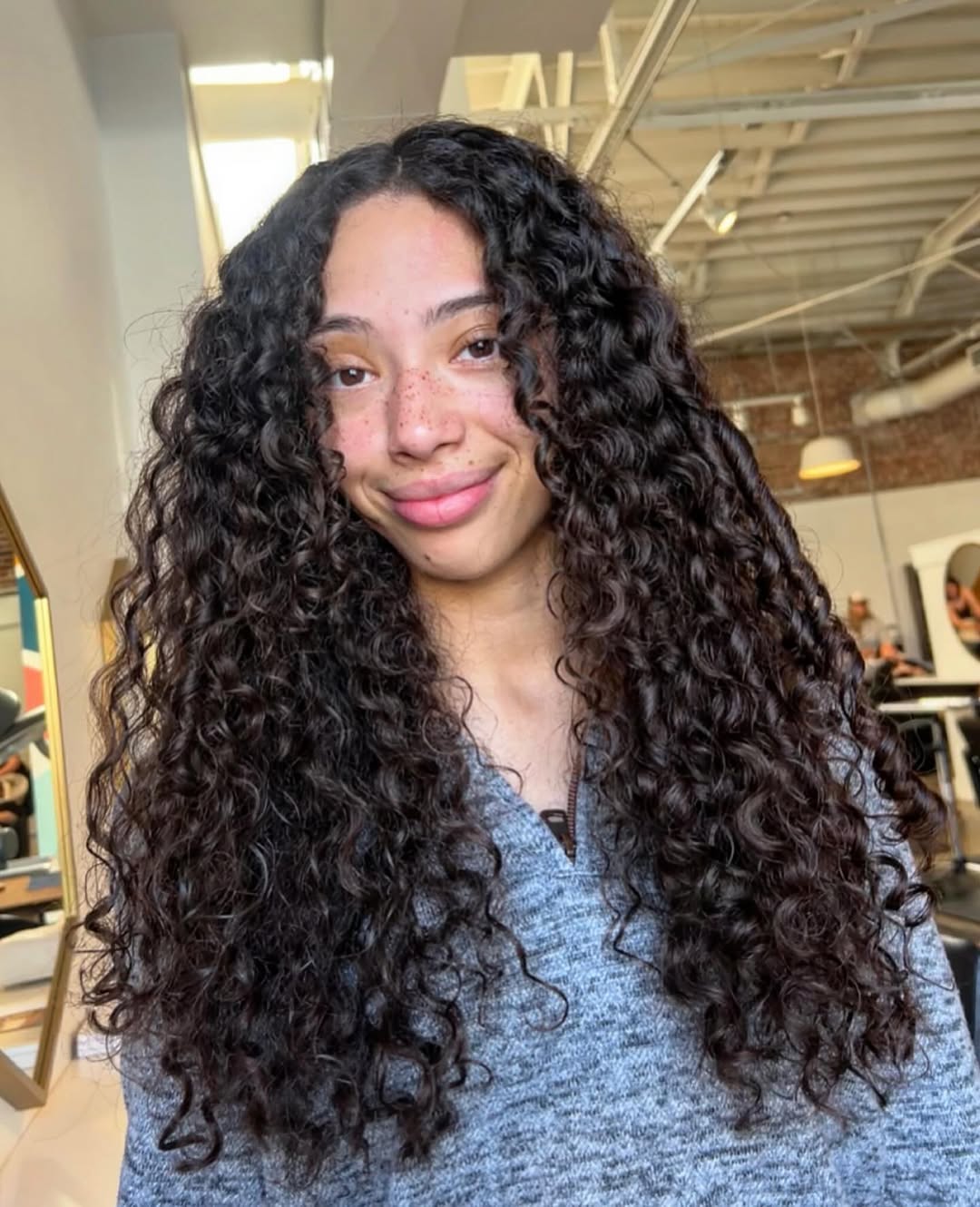 Defined Medium Coily Brunette Locks