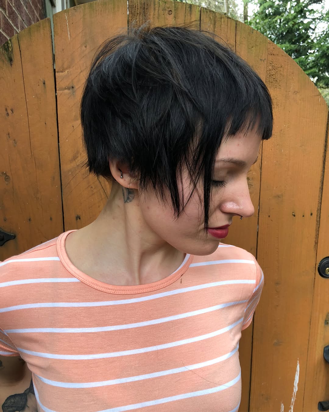 Edgy Dark Pixie With Wispy Micro Bangs