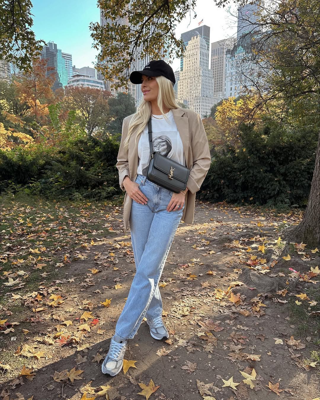 Effortless Fall Layers: Graphic Tee and Blazer