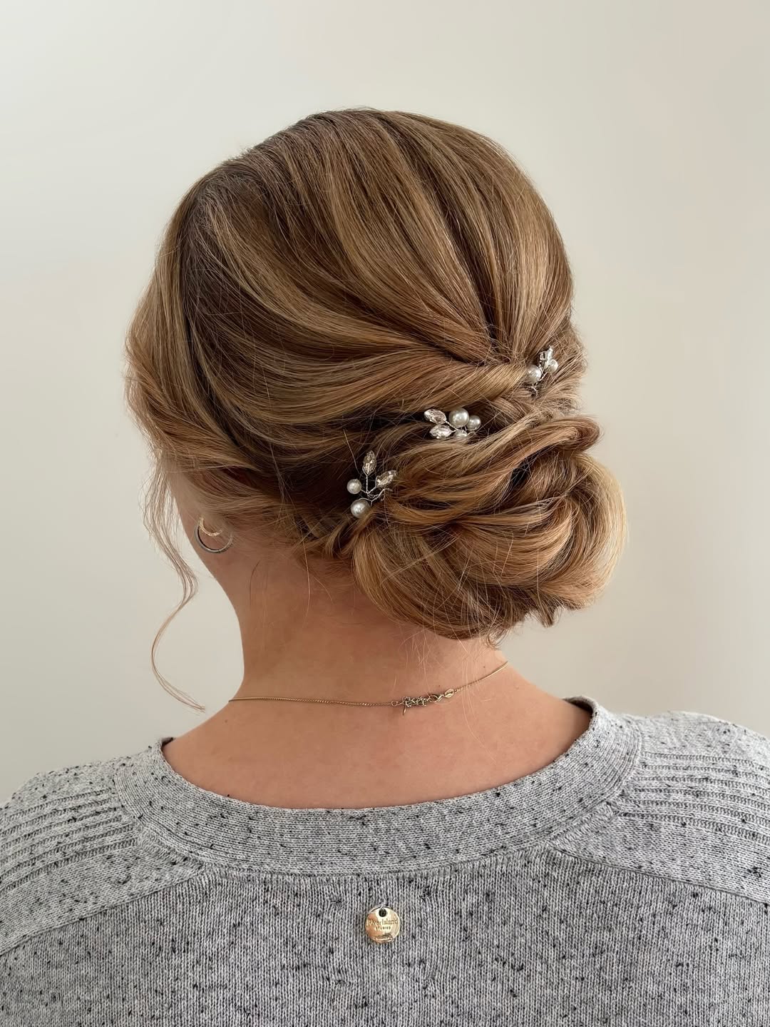Elegant Low Bun With Pearl Hair Accessories