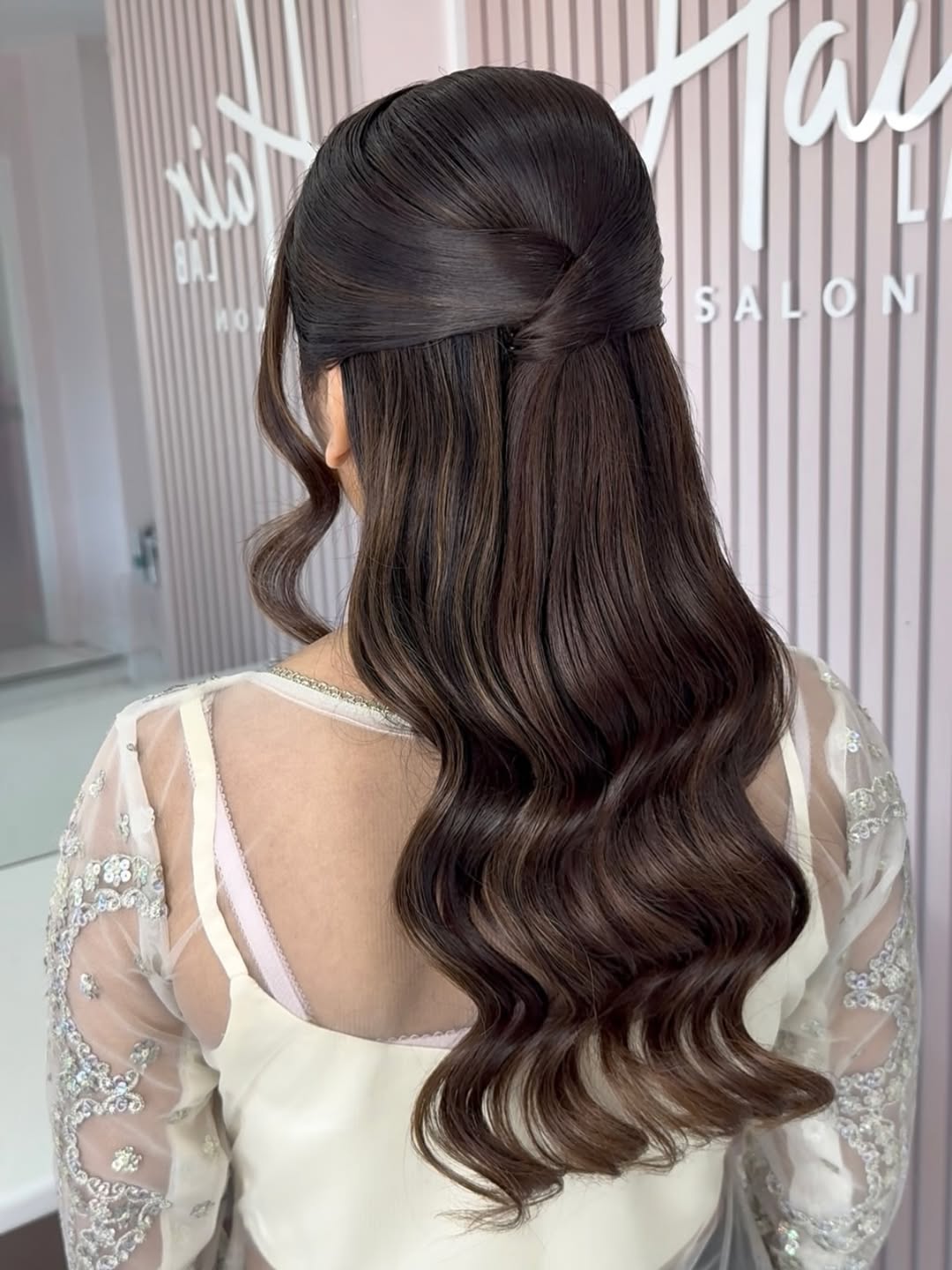 Elegant Twisted Half-Up Waves