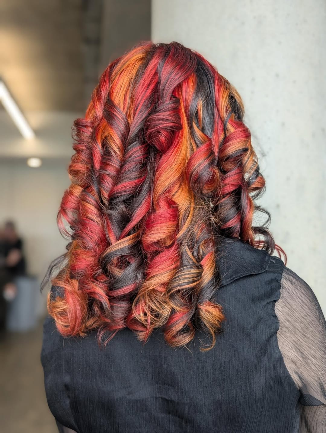 Fiery Calico Ombre Spiral Curls