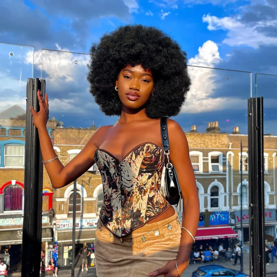 Glamorous Rounded Afro Natural Black Hair