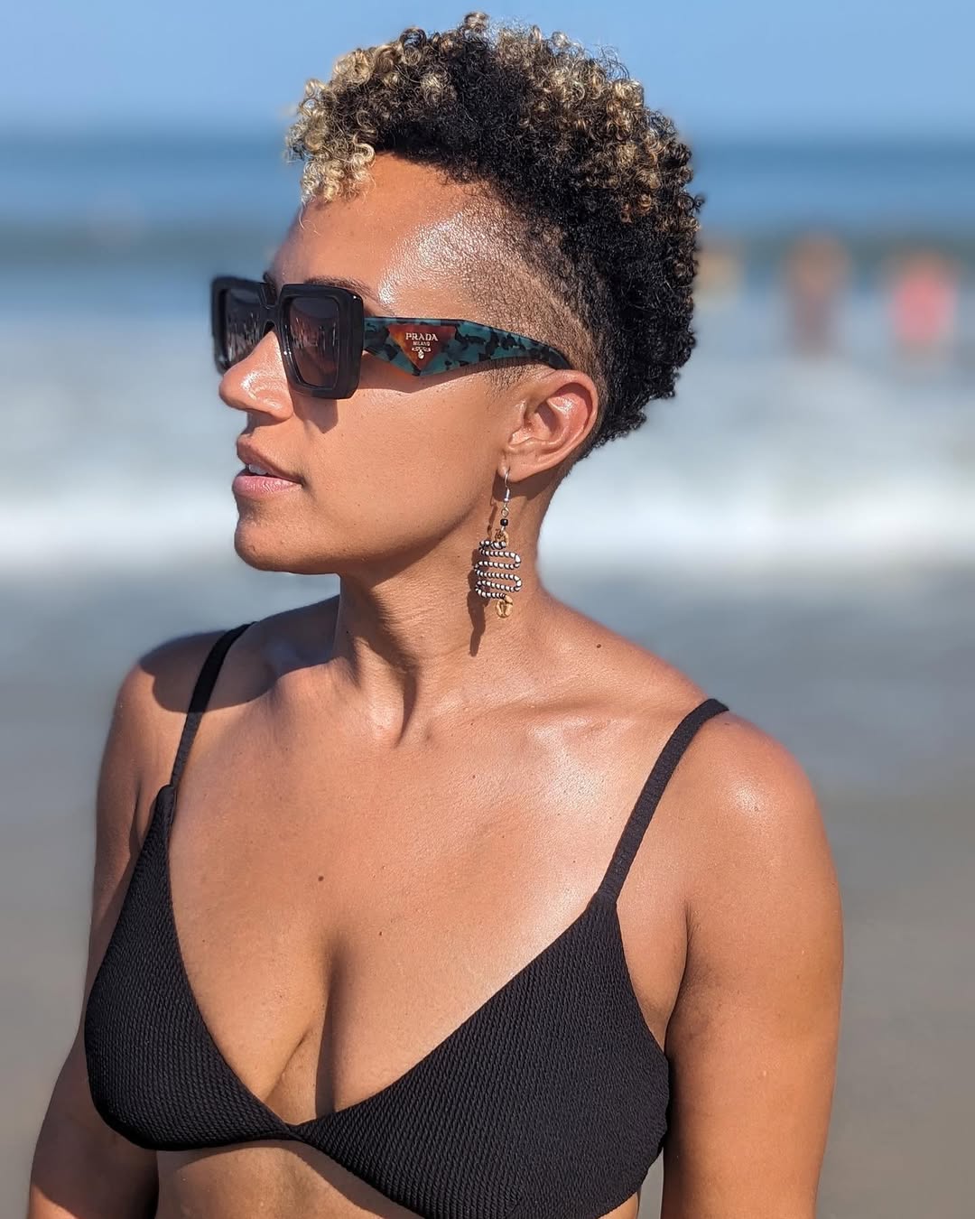 Golden Blonde Tapered Pixie Afro