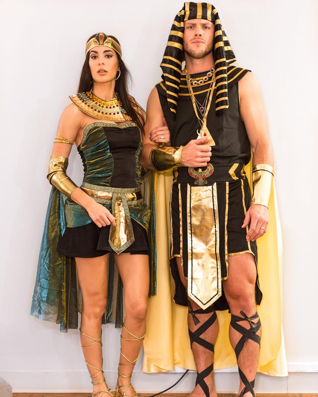 Golden Pharaoh and Queen Couple Halloween Costume
