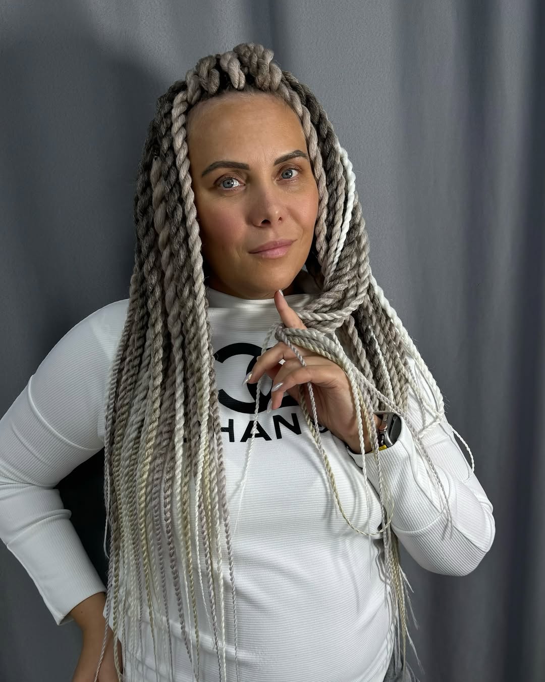 Gorgeous Gray Box Braids for a Modern Look