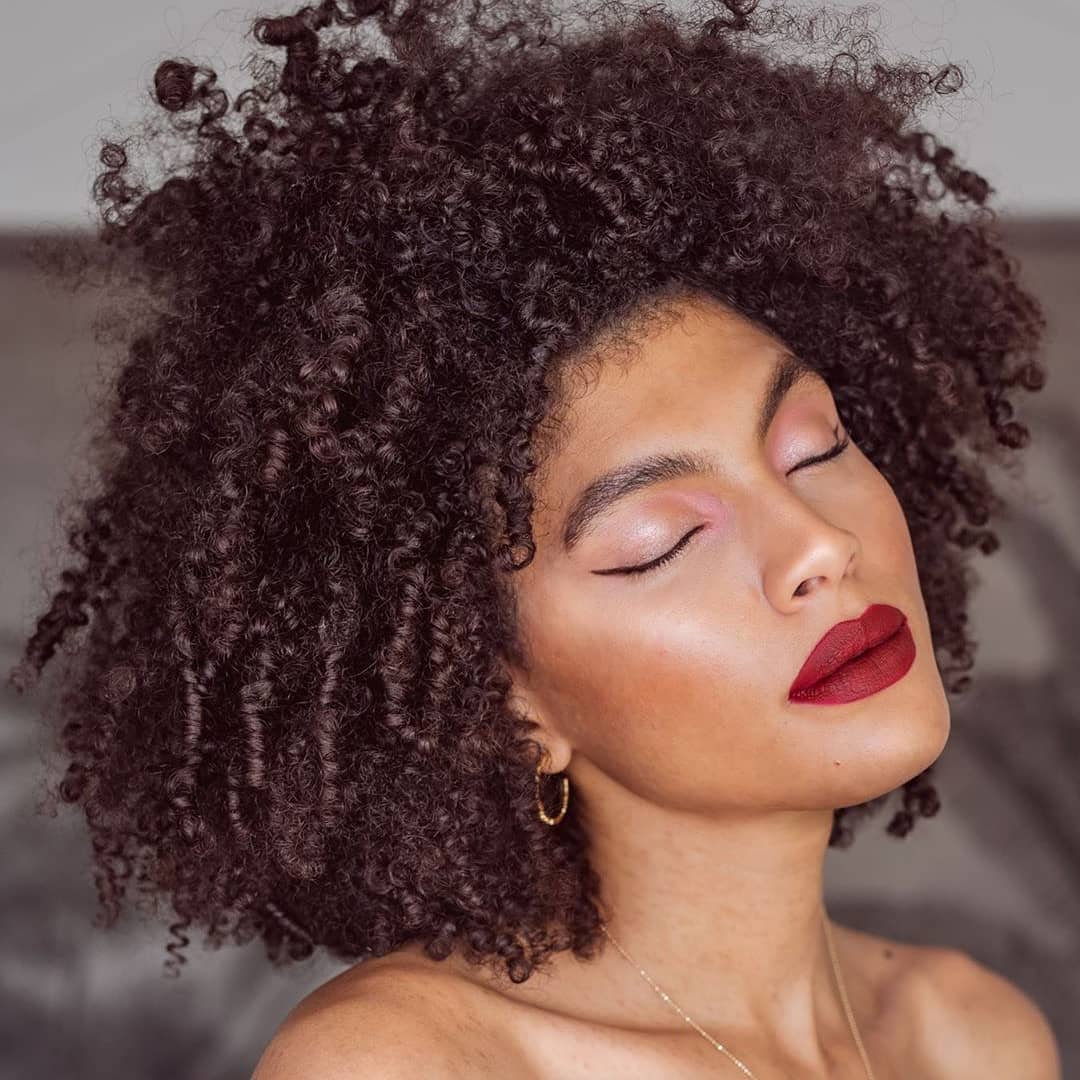 Gorgeous Natural Curly Fro Hair With Volume