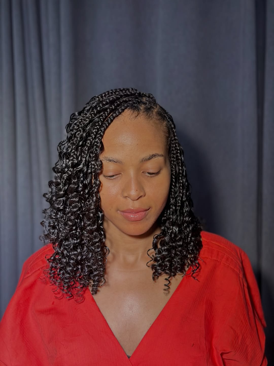 Gorgeous Shoulder Length Curly Braids