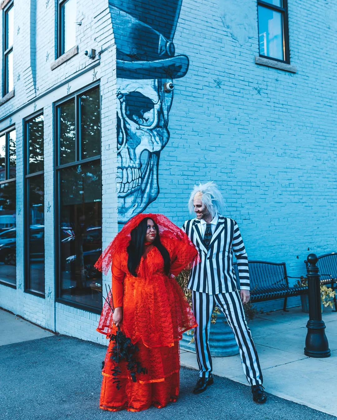 Gothic Bride And Beetlejuice Duo Halloween Costume