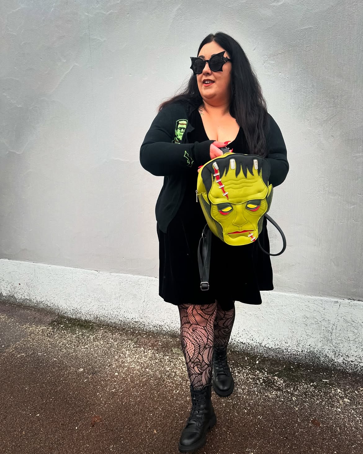 Gothic Velvet Dress With Frankie Backpack