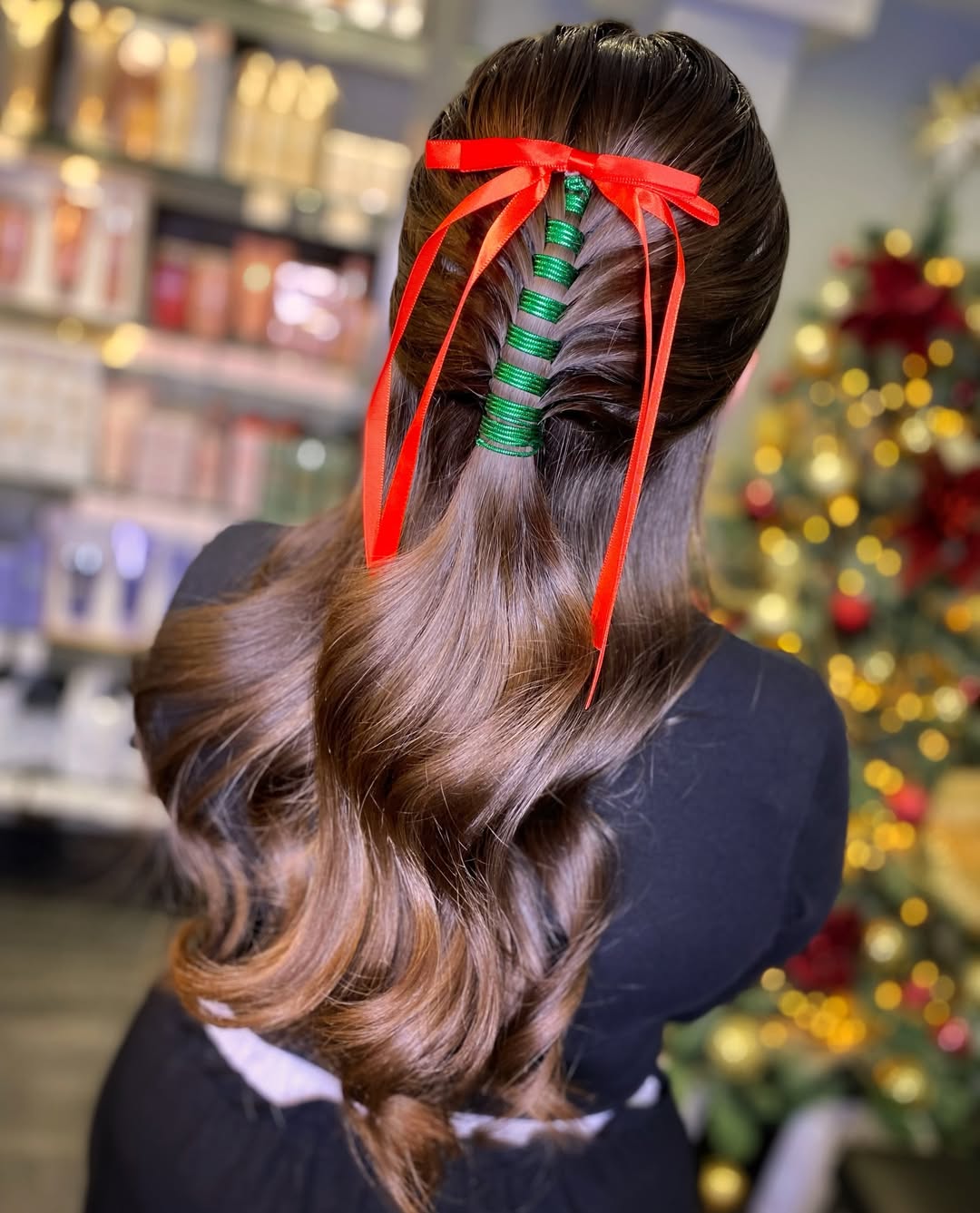 Half-Up Ribbon Braid With Loose Waves