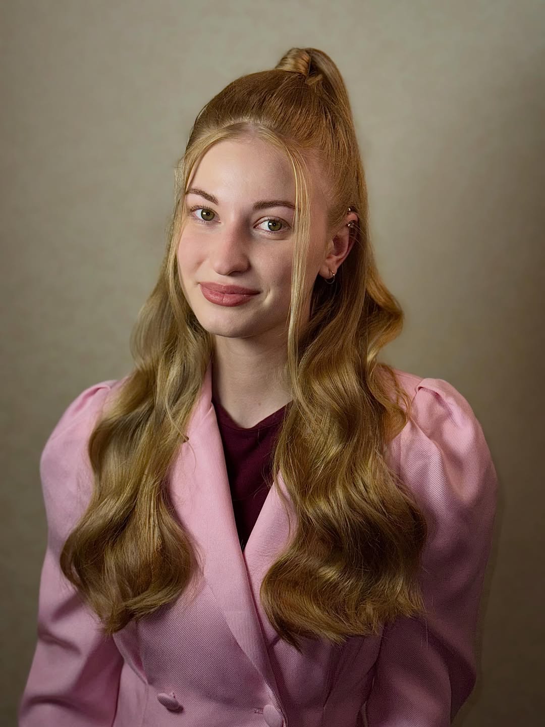 High Ponytail With Cascading Waves