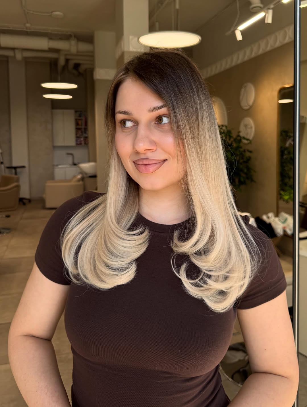 Honey Blonde Ombre Ends With Voluminous Curls